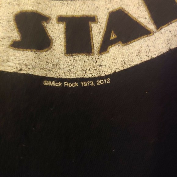 David Bowie Mens Medium Ziggy Stardust Black T Shirt Mick Rock Music 2012 EUC - Picture 3 of 5